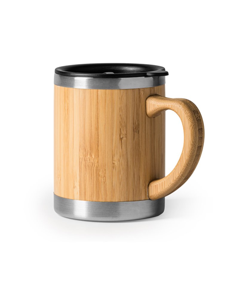 Taza Térmica de Bambú y Acero Inoxidable