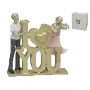 Figura de Pareja "I LOVE YOU" - Decoración Romántica y Regalo Especial (24 cm)