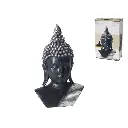 Busto de Buda en Negro y Plata - Decoración Zen y Espiritual