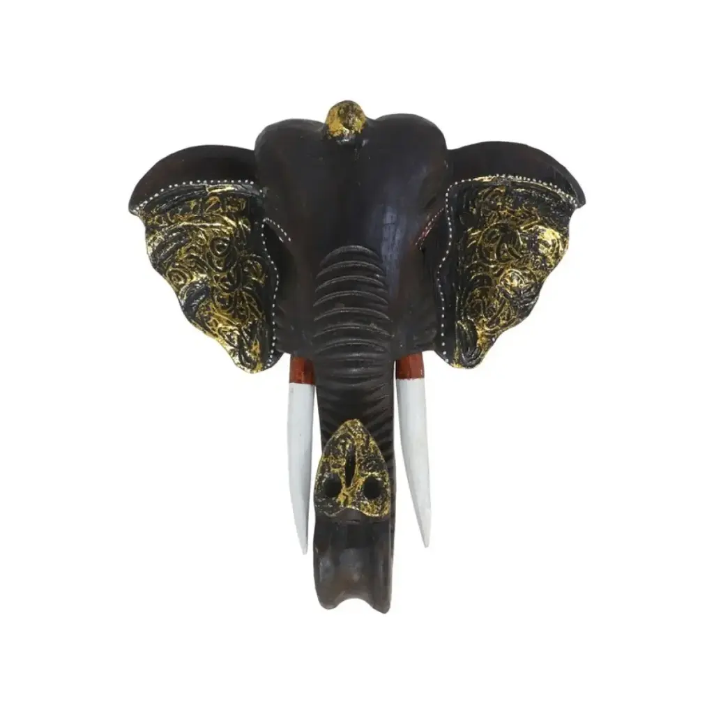 [ESCUL-CABZ-MADRA-ELEFANT] Escultura de elefante en madera