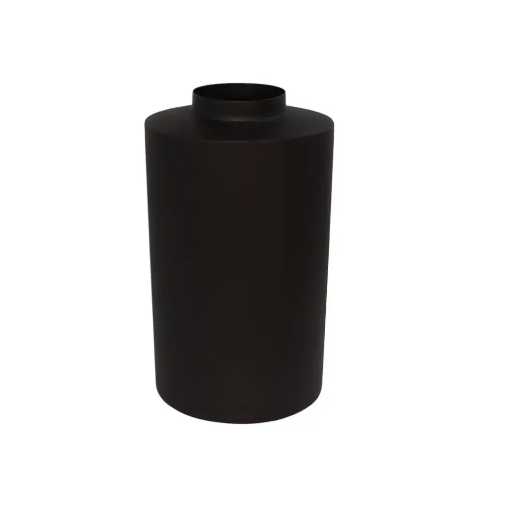 [JARRN-DEC-NEGR] Jarrón Cilíndrico Minimalista en Negro Mate - Elegancia Moderna (29 cm)
