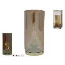 Lámpara LED de Cristal Ahumado con Base Dorada - Iluminación Moderna y Elegante (22 cm)