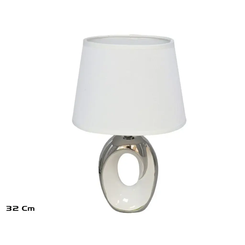 Lámpara de Mesa con Base de Cerámica y Diseño Elegante - Estilo Moderno (32 cm)