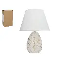 Lámpara de Mesa con Base de Mármol Blanco y Dorado - Elegancia y Estilo (43 cm)
