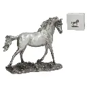 Figura de Caballo Plateado - Decoración Elegante y Sofisticada (22 cm)