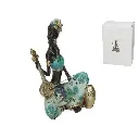 Figura de Mujer Africana con Instrumento - Decoración Étnica y Boho (22 cm)