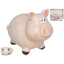 Alcancía Cerdito de Cerámica - Diseño Divertido y Seguro (17.2 cm)
