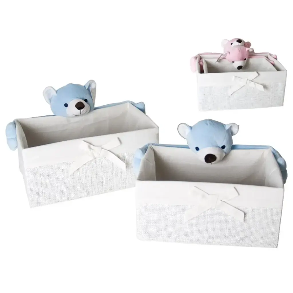 [SET-ALAMCENAJE-CN-COSITO-RODASO] Set de almacenaje con osito de peluche (Rosa)