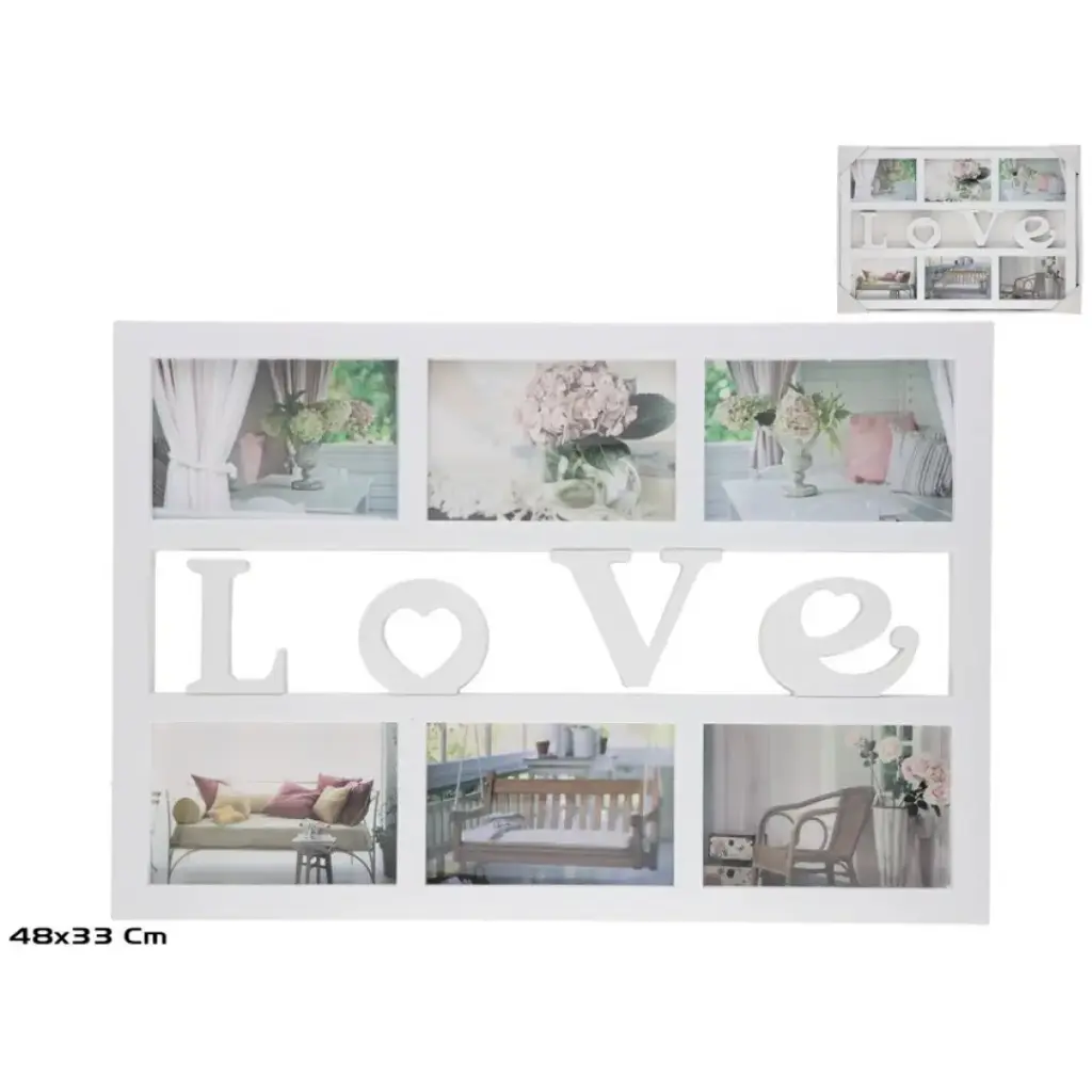 [MF-LOVE-6] PORTAFOTOS MULTIPLE LOVE 48X33 CM