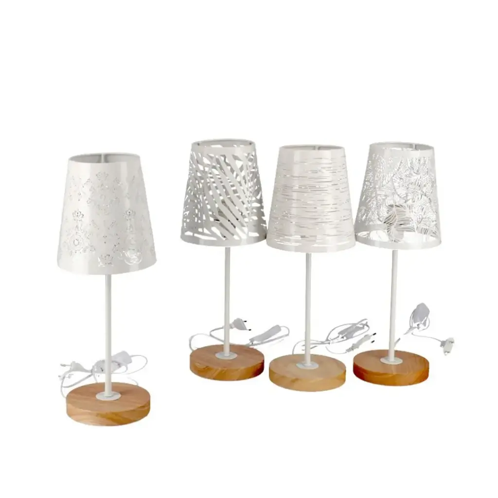 [LMP-ME-WD-LINE] LAMPARA MESA SHADOW 14X14X35CM (Jungla)