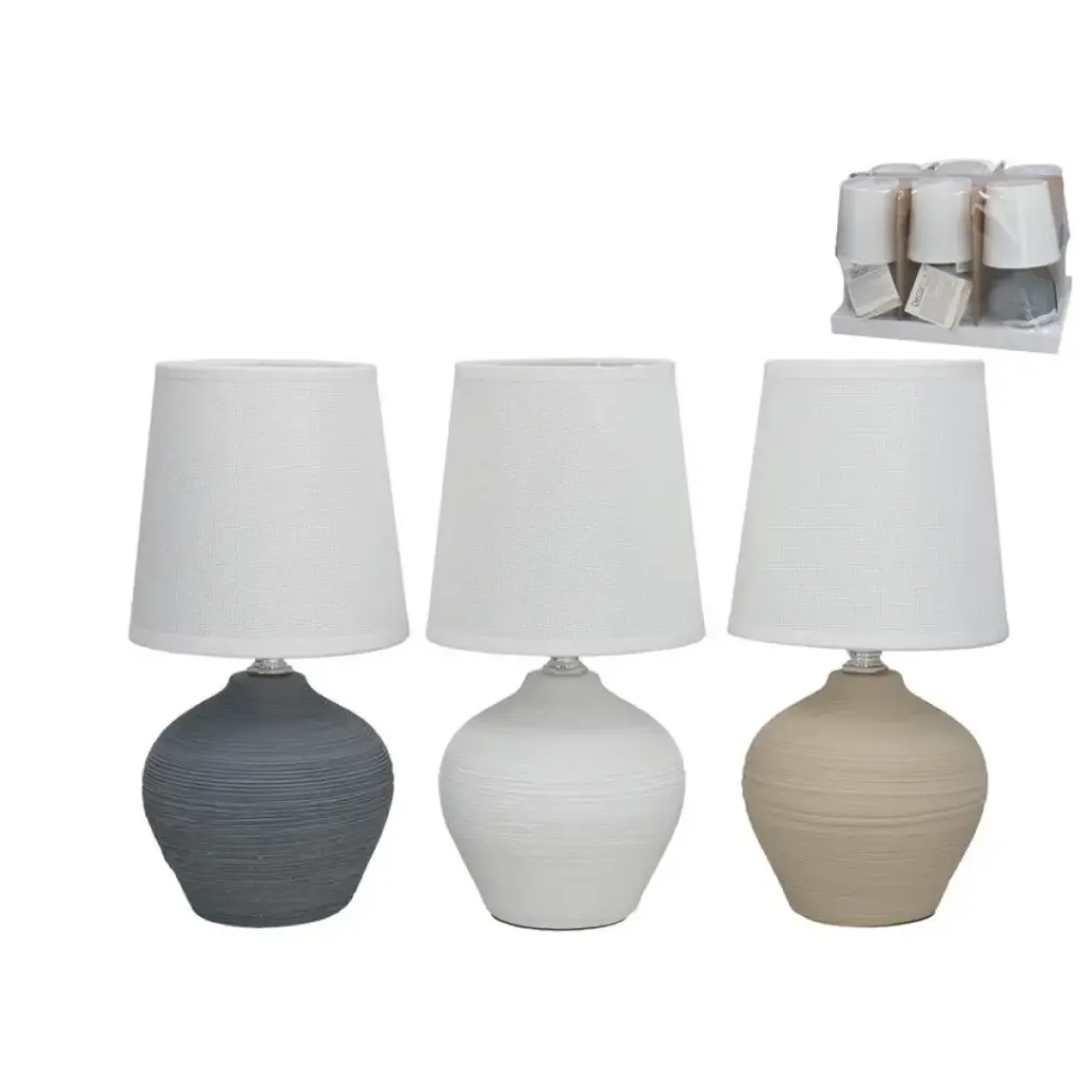 [LAMP-MESA-1327-BEIGE] LAMPARA AJAX 13X13X27CM (Marrón)