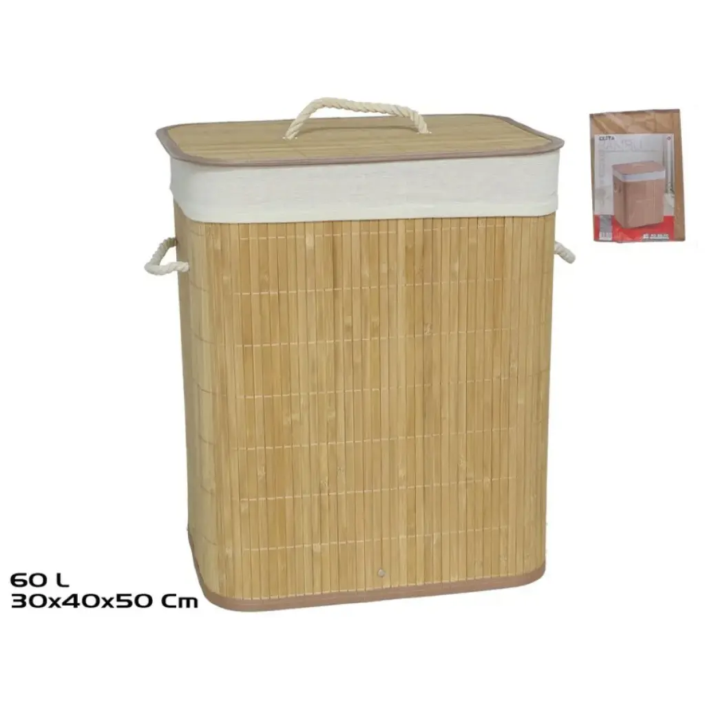 [CESTO-BAMBU-60L] PONGOTODO RECTANGULAR IRKA BAMBU 60L 40X30X50CM