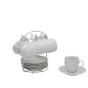 SET 6 TAZAS/PLATO TARCK C/SOPORTE 180CC