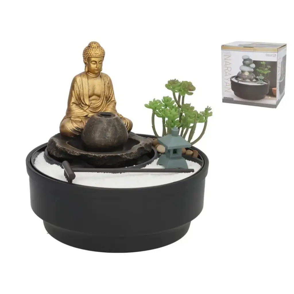 [FUENT-BUDA-21CM] FUENTE BUDA JARDIN KINARY LED 21,5X21,5X21 CM