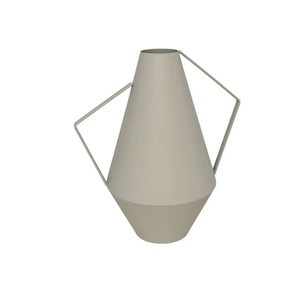 JARRON METAL C/ASAS CANDELA 30CM GRIS