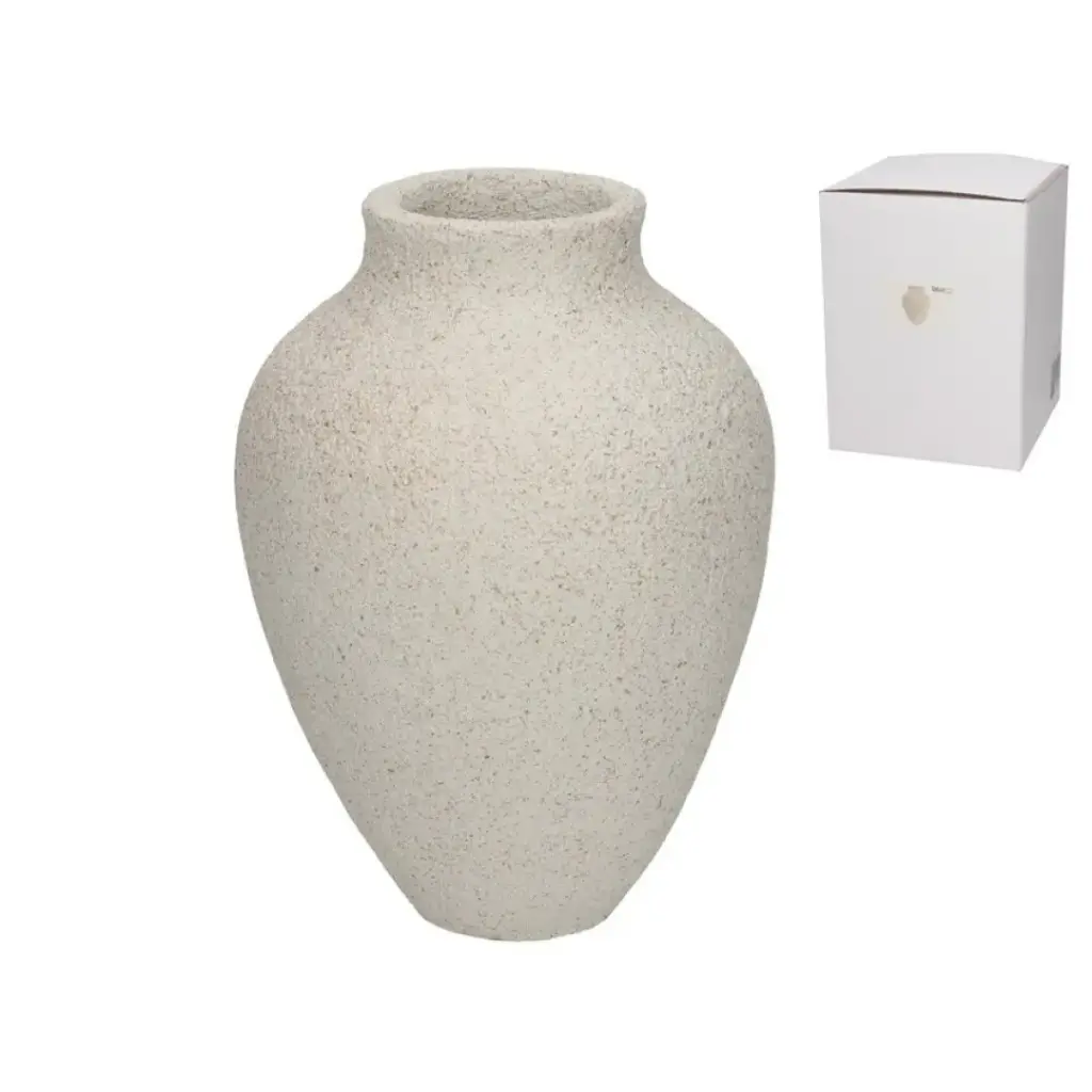 [JAR-CER-BEIGE-175245-001] VASIJA LAKSHMI 17,5X17,5X24,5 CM RESINA