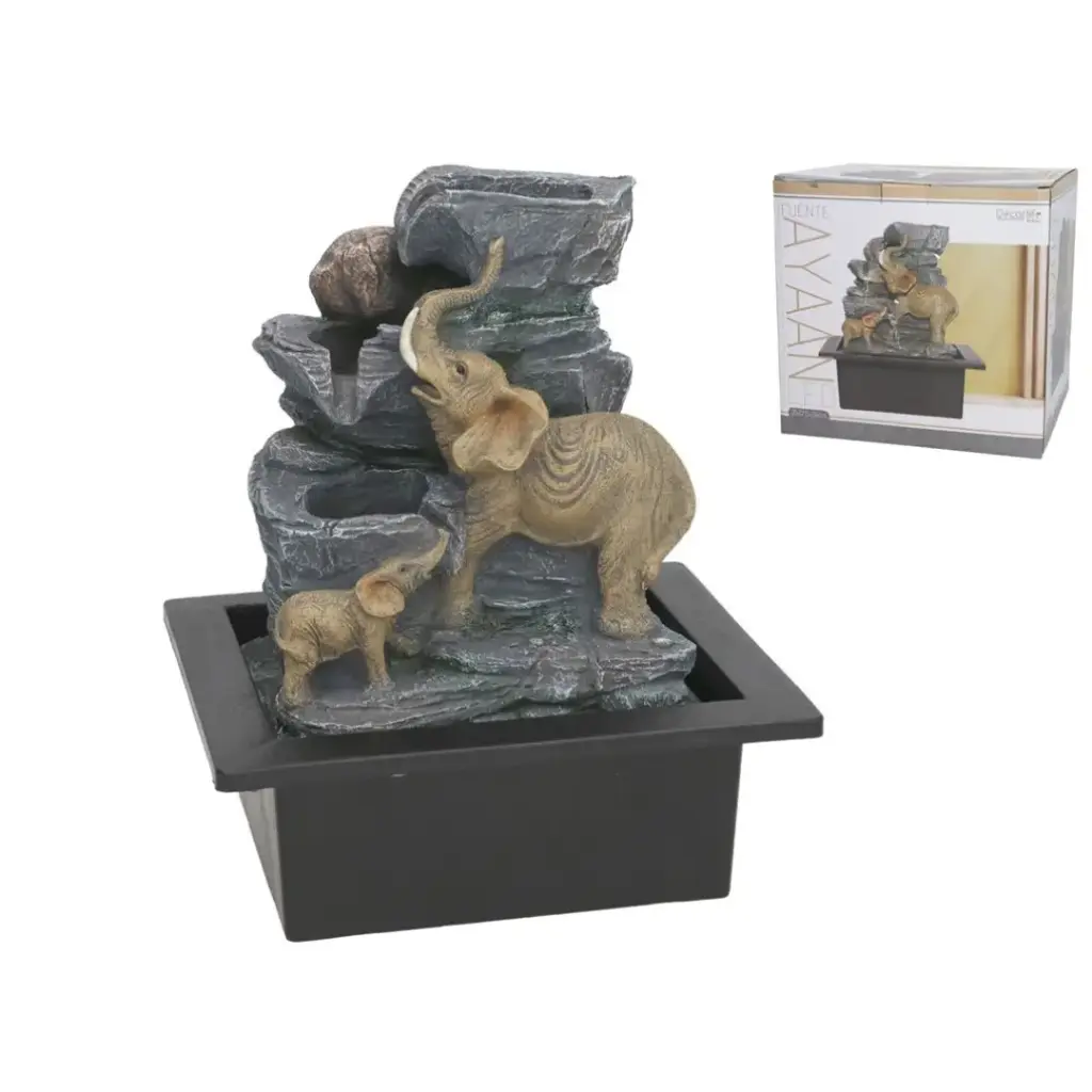 [FNT-2125] FUENTE ELEFANTES AYAAN LED 21X17,5X24 CM