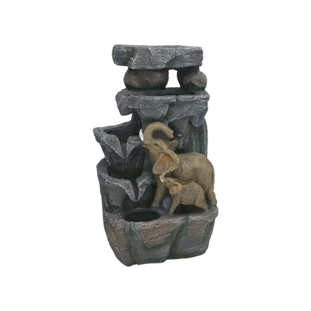 FUENTE ELEFANTES NAYAN LED 26X20X45 CM