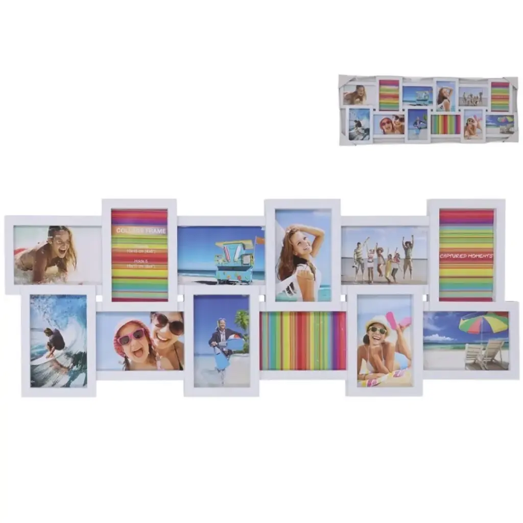 [PF-COLL10-BL2929] SET 12 MARCO DE FOTOS NEWIN 29X29X2CM BLANCO