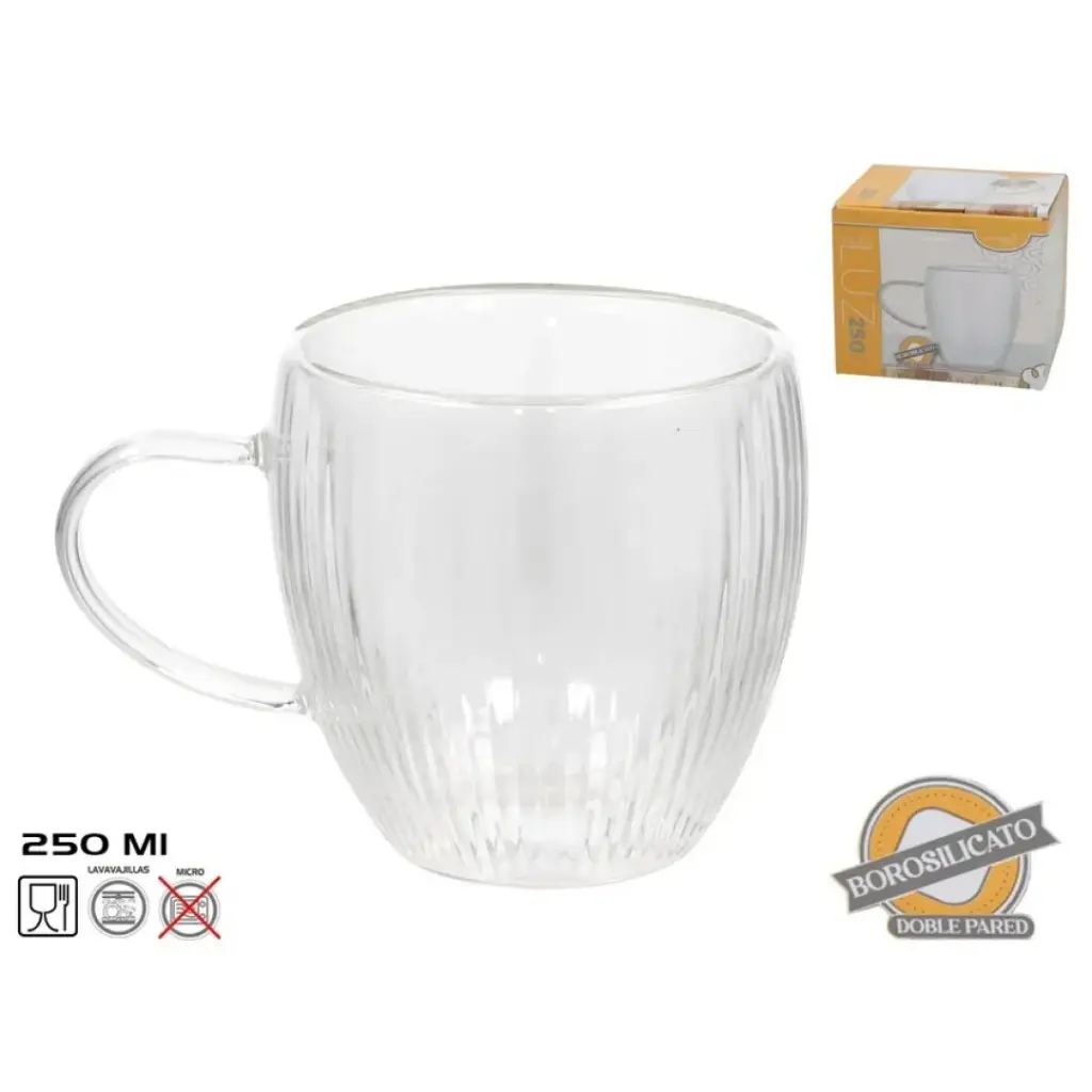 [TAZA-BORO-250-GEN] TAZA LUZ STRIPES 250ML