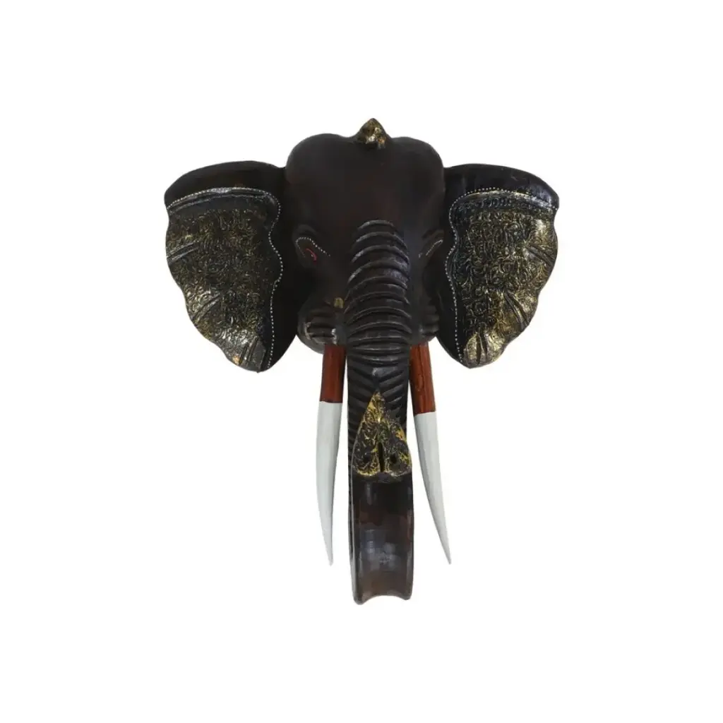 CABEZA ELEFANTE PARED 50CM MARRON OSCURO