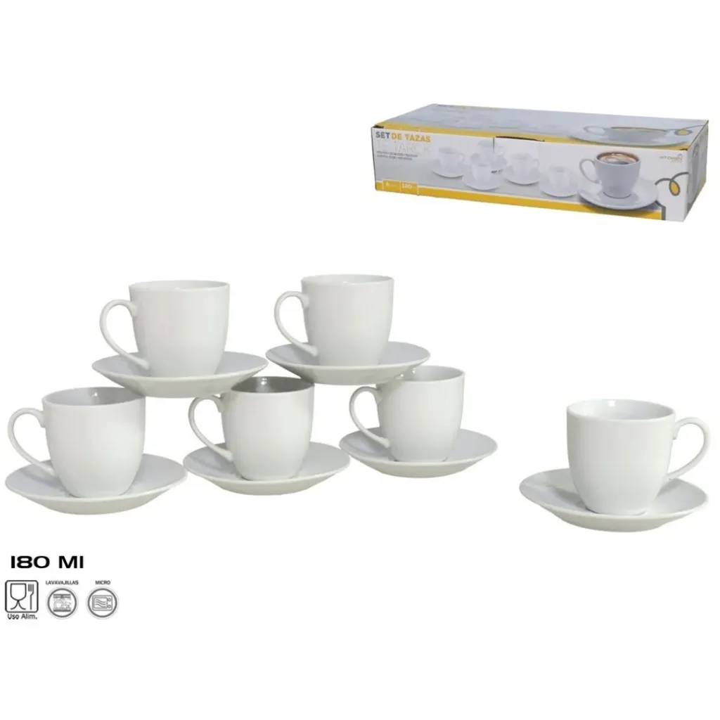 SET6 TAZAS CAFE TARCK 180CC CPLATO