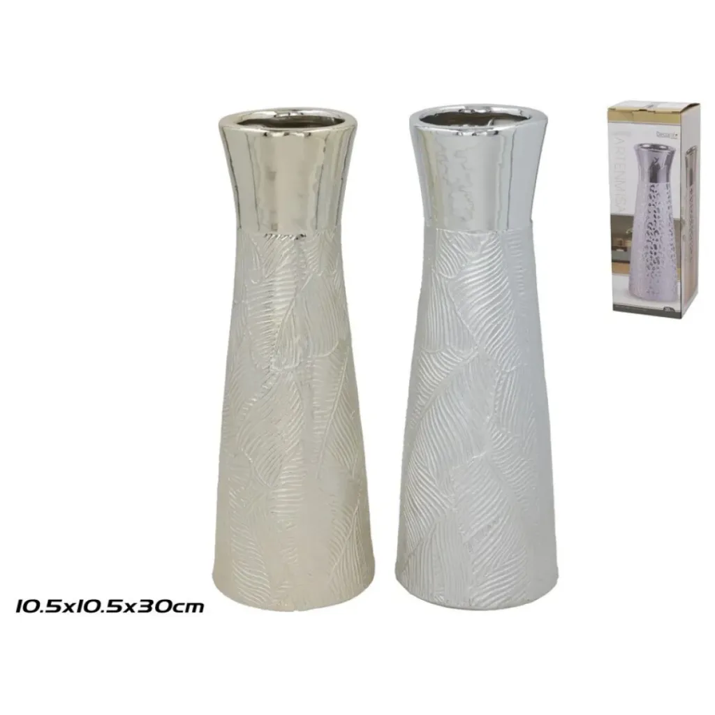 [IS-VASE-P-3] JARRON DANAE 10,5X10,5X30CM (Plata)