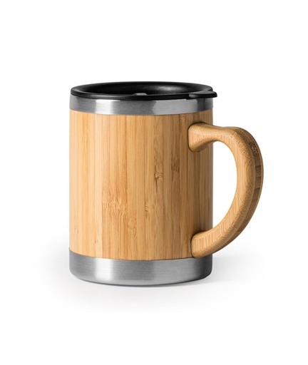 Taza Térmica de Bambú y Acero Inoxidable