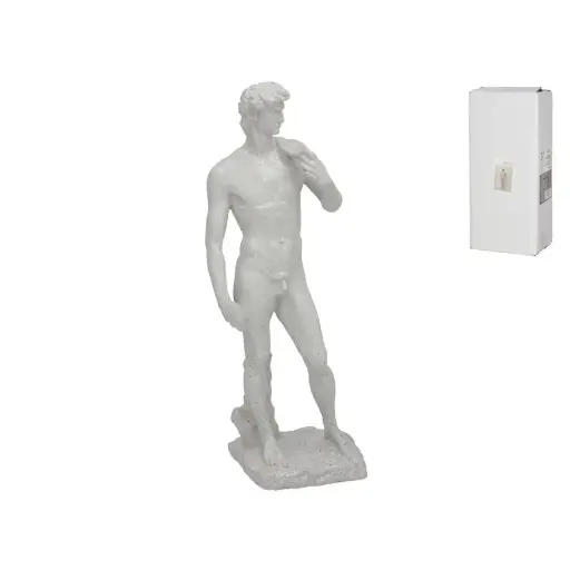 [ESCUL-D-M-AGL] Escultura del David de Miguel Ángel - Réplica Clásica en Acabado Granito (30 cm)