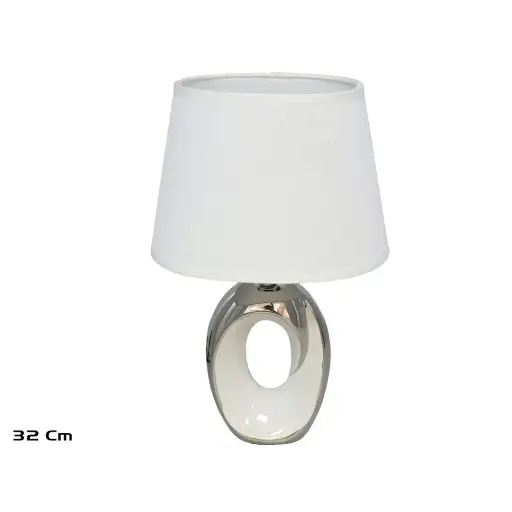 [LAP-MS-CE-TAMPERE] Lámpara de Mesa con Base de Cerámica y Diseño Elegante - Estilo Moderno (32 cm)