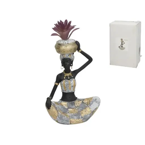 [FIGR-MUJR-AFRICA-MACET] Figura de Mujer Africana  - Decoración Étnica