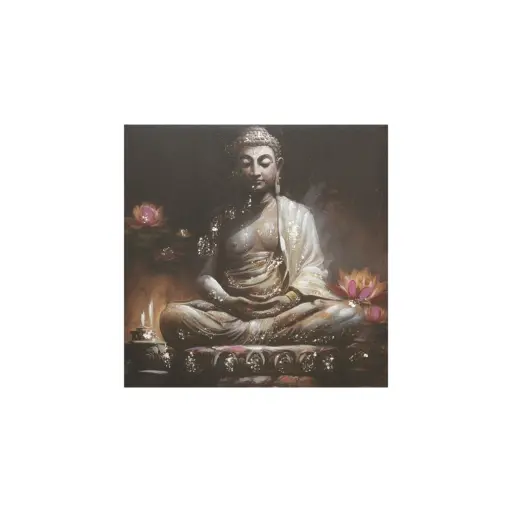 [BUD-RELV-4050-D] CUADRO BUDA SENTADO LOTO 40X40X3CM