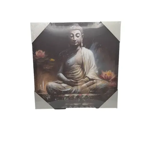 [BUD-RELV-4050-D] CUADRO BUDA SENTADO LOTO 40X40X3CM